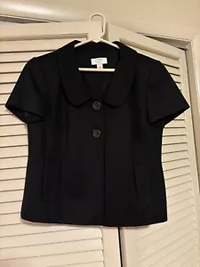 Ann Taylor LOFT Vintage 90’s Short Sleeve Black Blazer Jacket 4P Lined Classic - Bild 1 von 5