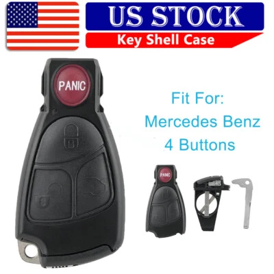 For Mercedes Benz S430 C E S CL CLK SL SLK Remote Key Fob Shell Case 4 Buttons - Image 1 of 4