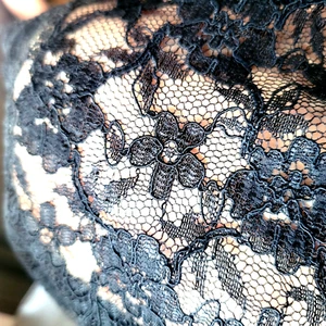 Vintage Black Chantilly Lace Fabric 1 1/8 yards x 40" - Picture 1 of 4