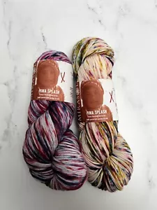 Mirasol Yarn Lot 2 Skeins Hand Painted Splashed Pima Cotton Multi Color 438 Yd - Picture 1 of 5