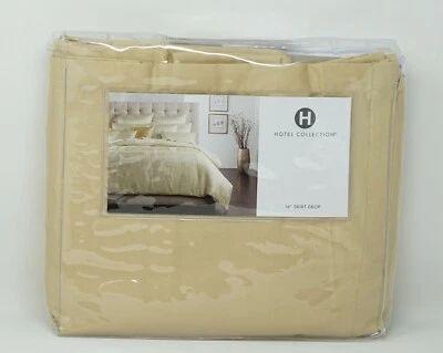 Falda de cama de algodón lisa de 16" con pátina Hotel Collection - KING - dorada Foto 1 de 4