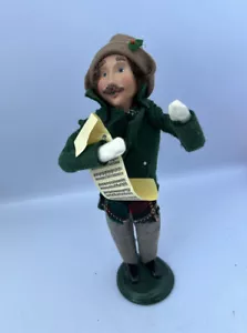 Byers Choice 2004 The Carolers Traditional Man with Sheet Music Green Gray - Picture 1 of 5