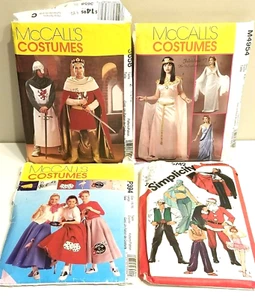 Vintage Sewing Patterns Costumes Halloween Adults Teens Medieval 50's Cleopatra  - Picture 1 of 9