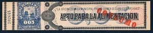 1892 Argentina Buenos Aires Revenue 5c Kerosene Inspection Tax Stamp Strip - Picture 1 of 4