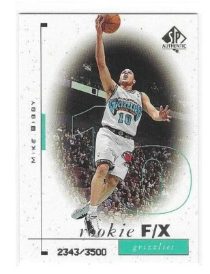 1998-99 SP AUTHENTIC MIKE BIBBY ROOKIE F/X RC #92 GRIZZLIES/KINGS 2343/3500 - Image 1 of 2