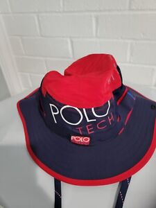 POLO RALPH LAUREN Hi-Tech Red Blue Booney Hat Bucket S/M Multi
