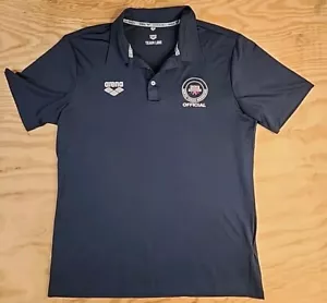 Arena USA Swimming North Texas Official Logo Blue Polo Shirt Mens Medium - Picture 1 of 9
