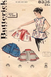 Grembiule da miss Butterick vintage anni 50 modello 8336 - Foto 1 di 2