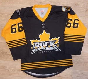 Toronto Rock #66 Rose Lacrosse Jersey Size L Black/Yellow Made in Canada - Picture 1 of 6