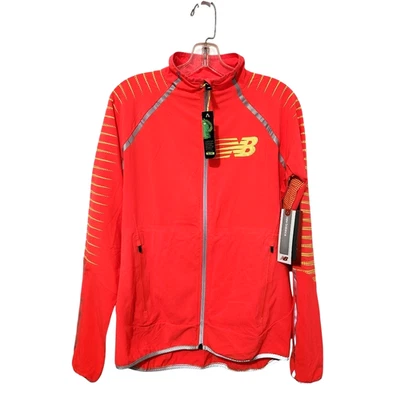 Jaqueta feminina New Balance Beacon alta visibilidade brilho zíper M WRJ3309 nova com etiquetas $175 - Imagem 1 de 4