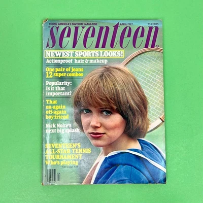 Vintage Seventeen Magazine April 1977 Fashion Ephemera 70s Movie Prop Foto 1 de 4