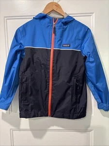 Patagonia Kids' Blue Long Sleeve Waterproof Full-Zip Rain Jacket Size M10 - Picture 1 of 11