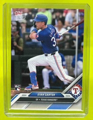 2024 Topps Baseball Now Road to Opening Day Texas Rangers Evan Carter #OD-142 RC - Image 1 of 4