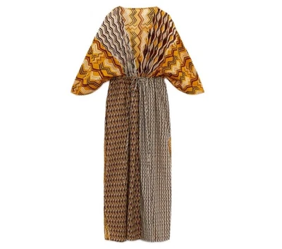 Vestido para mujer Zara caftán pequeño mediano estampado multicolor Lagenlook playa algodón Foto 1 de 4