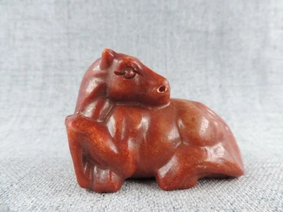 Pingente antigo de estátua de cavalo escultura de jade hetiana natureza chinesa F3 - Imagem 1 de 4