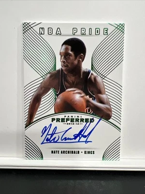 2013-14 Preferred Nate Archibald Auto /5 NBA Pride Green On Card Autograph - Image 1 of 4