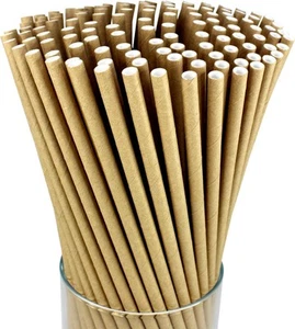150-Pack CRAFT 100% Compostable Brown Paper Straws - Eco-Friendly, Biodegrada... - Picture 1 of 7