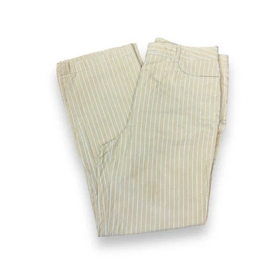 Pantalones Vintage Worth Mezcla de Lino Tostado con Tictac Blanco Talla 12 Foto 1 de 4