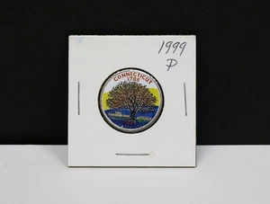 1999 P CONNECTICUT COLORIZED STATE QUARTER WASHINGTON OBVERSE FREE SHIPP SAT#321 - Picture 1 of 3
