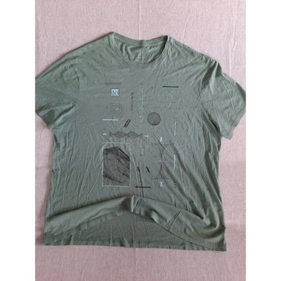 AX Armani Exchange Men XXL Relax Crew Neck Tee Shirt All Over Graphic Print SEE - Image 1 of 4