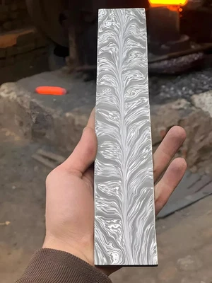 12*2''handmade damascus steel High quality feather blank billet for knifemaking - Image 1 of 3