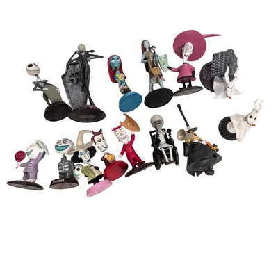 Nightmare Before Christmas 14 Figurines Disney NBC Figures Jack Sally Zero 3-4" - Image 1 of 4