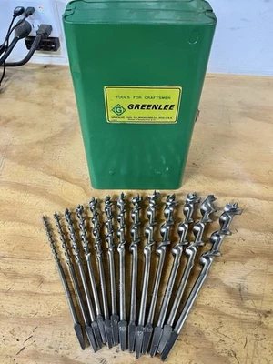Vintage Greenlee Complete Box Set Pro Grade Auger Hand Drill Brace Bits, Nice! - Image 1 of 4
