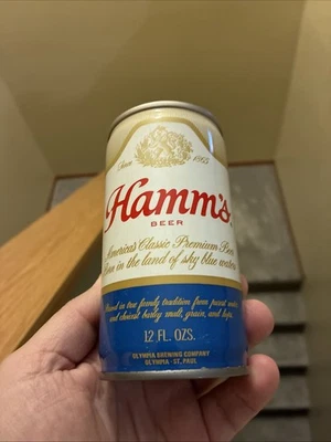 LATA DE CERVEZA VACÍA VINTAGE HAMM'S 12 OZ OLYMPIA BREWING CO OLYMPIA ST PAUL Foto 1 de 4