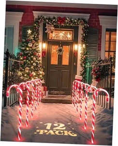  12er Pack Weihnachten Zuckerstange Weg Marker, 17" Weihnachten Outdoor Rot - Bild 1 von 7