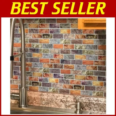 Waterproof Kitchen/Bathroom Tiles, 10-Piece Set - Image 1 of 4
