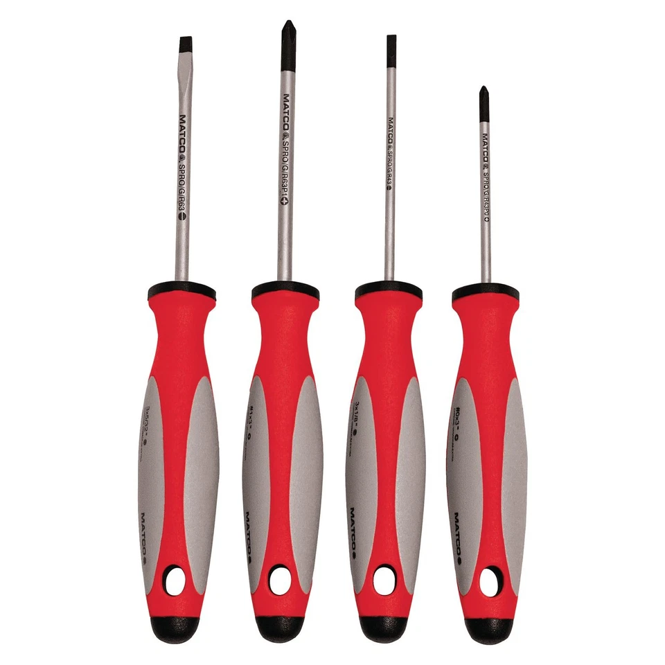 Conjunto de chaves de fenda de precisão Matco SPRR4 Top Torque II 4 peças – vermelho vitalício - Imagem 1 de 1