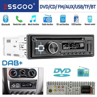 1 DIN Autoradio mit DAB+ CD DVD Player MP3 USB Bluetooth Freisprech TF Aux-In FM - Bild 1 von 4