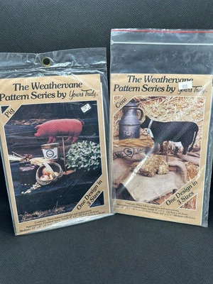 Set Of 2 Yours Truly Pattern Series “Weathervane Pattern Series” Cow & Pig Uncut - Image 1 of 4