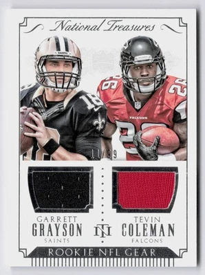 2015 National Treasures NF Gear Combos Devonta Freeman, Tevin Coleman #GC-FC/99 - Image 1 of 2