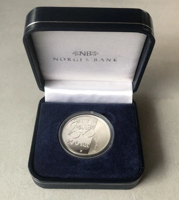 Norway 200 Kroner 2008 Writer Henrik Wergeland Proof 1/2 Oz Silver Coin - In Box - Image 1 of 4