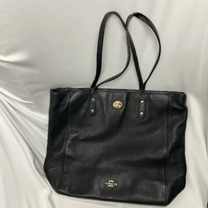 Coach Umhängetasche Drehverschluss Kette schwarz Leder L1792-F12184 - Bild 1 von 10