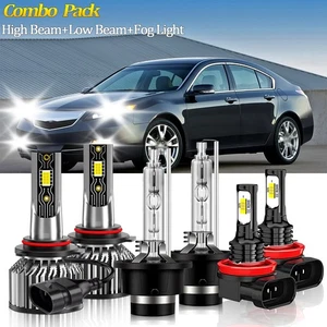For Acura TL 2009-2014 LED HID Headlight Bulbs High Low Beam+Fog Light Kits - Picture 1 of 11