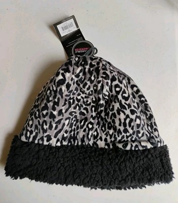 Cuddl Duds Gorro/Gorro de Invierno, Talla Única Forrado de Piel Sintética Estampado de Leopardo de las Nieves Foto 1 de 4