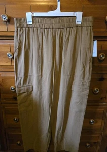 New Women’s "A New Day" High Rise Pull On Cargo Pants Tan Size Large - Picture 1 of 5
