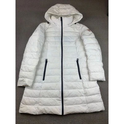 Chaqueta acolchada blanca con capucha Guess M para mujer Foto 1 de 4