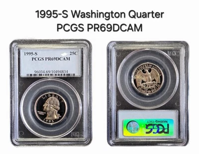 1995-S 25c Washington Quarter PCGS PR69DCAM - Image 1 of 2