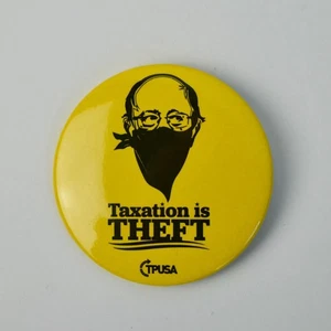 TPUSA Charlie Kirk Taxation is Theft Pin NEW 2" - Picture 1 of 3