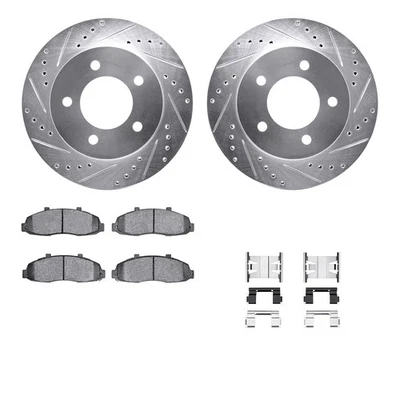 For Ford F-150 Heritage 04 Drilled & Slotted Front Brake Kit w 5000 Pads - Изображение 1 из 3