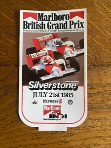 Vintage Marlboro British Grand Prix F1A Silverstone 1985 Sticker - Picture 1 of 2