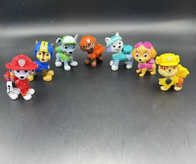 Paw Patrol Маленькие Фигурки Топперы для Торта Лот из 7 Chase Rocky Everest Skye Zuma - Изображение 1 из 4