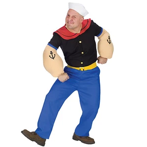 Mens Popeye Sailor Man Fancy Dress Costume Sailorman Fancy Dress Costume - Picture 1 of 1