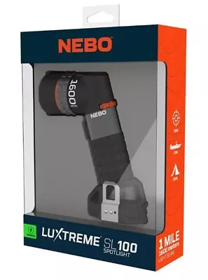 Nebo Luxtreme SL 100 Rechargeable Spotlight 1 Mile Range 1600M #SPT-1001-G  (UK) - Image 1 of 4