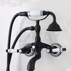 Oil Rubbed Bronze Telephone Bathtub Shower Faucet Wall Mounted 2 Handles Taps