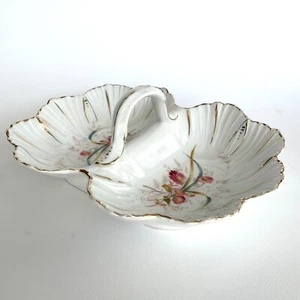 KPM Germany Antik Floral Gold Vergoldet Geteilter Griff Porzellan Servierschale - Bild 1 von 8