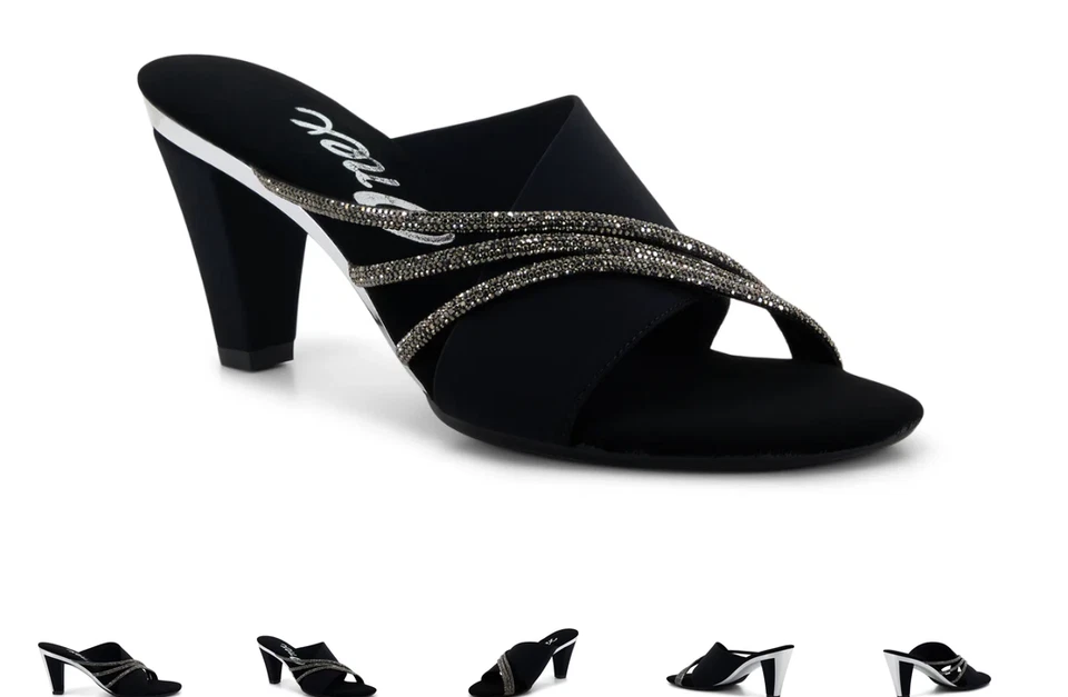 Sandalia de cuña Onex Havana negra elástica deslizable para mujer tallas EE. UU. 5-11/¡NUEVA!!! Foto 1 de 1